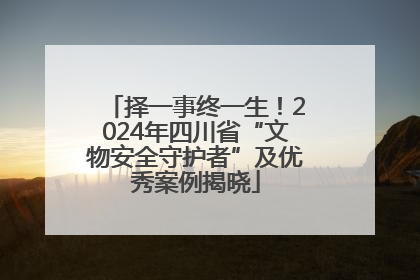 择一事终一生！2024年四川省“文物安全守护者”及优秀案例揭晓