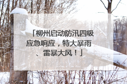 柳州启动防汛四级应急响应，特大暴雨、雷暴大风！