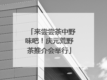来尝尝茶中野味吧！庆元荒野茶推介会举行