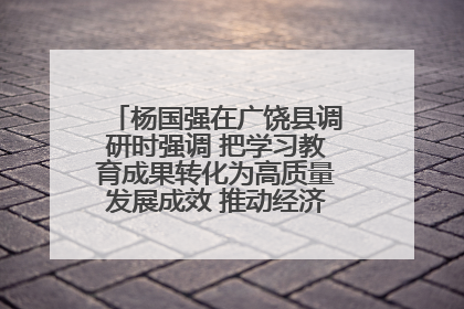 杨国强在广饶县调研时强调 把学习教育成果转化为高质量发展成效 推动经济稳健向好进中提质