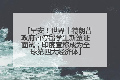 早安！世界丨特朗普政府暂停留学生新签证面试；印度宣称成为全球第四大经济体