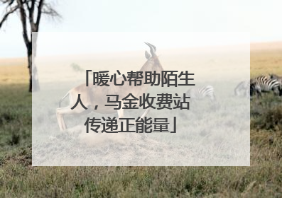 暖心帮助陌生人，马金收费站传递正能量