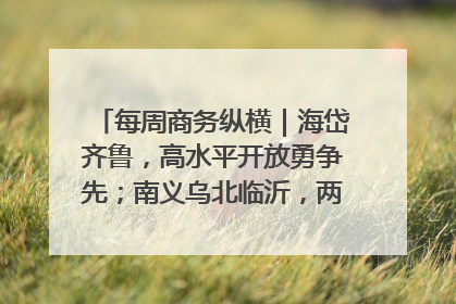 每周商务纵横｜海岱齐鲁，高水平开放勇争先；南义乌北临沂，两扇窗里观外贸