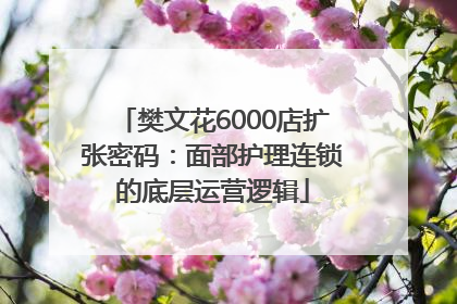 樊文花6000店扩张密码：面部护理连锁的底层运营逻辑