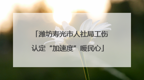 潍坊寿光市人社局工伤认定“加速度”暖民心