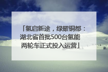 氢启新途，绿耀铜都：湖北省首批500台氢能两轮车正式投入运营