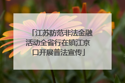 江苏防范非法金融活动全省行在镇江京口开展普法宣传