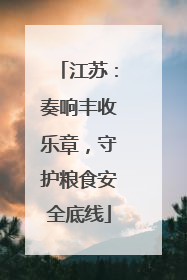 江苏：奏响丰收乐章，守护粮食安全底线