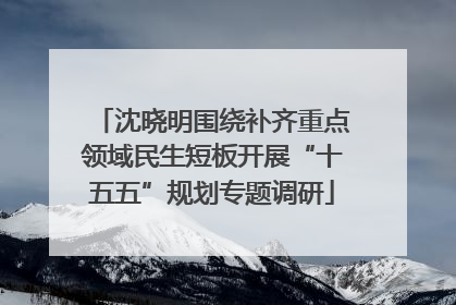 沈晓明围绕补齐重点领域民生短板开展“十五五”规划专题调研