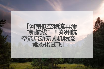 河南低空物流再添“新航线”！郑州航空港启动无人机物流常态化试飞