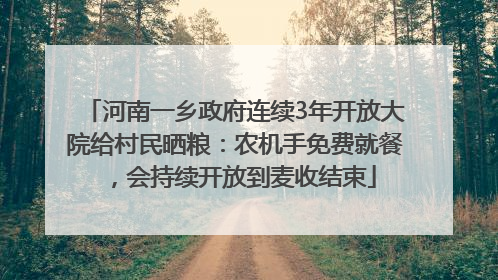河南一乡政府连续3年开放大院给村民晒粮：农机手免费就餐，会持续开放到麦收结束