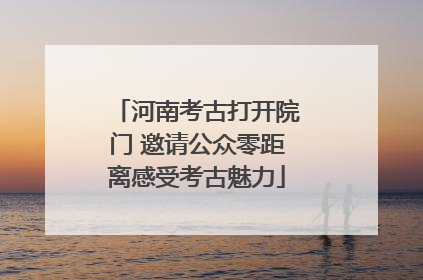 河南考古打开院门 邀请公众零距离感受考古魅力
