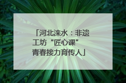 河北涞水：非遗工坊“匠心课” 青春接力育传人