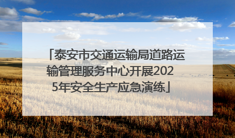 泰安市交通运输局道路运输管理服务中心开展2025年安全生产应急演练