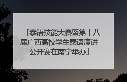 泰语技能大赛暨第十八届广西高校学生泰语演讲公开赛在南宁举办