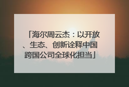 海尔周云杰：以开放、生态、创新诠释中国跨国公司全球化担当