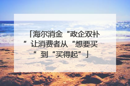 海尔消金“政企双补”让消费者从“想要买”到“买得起”