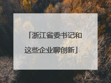 浙江省委书记和这些企业聊创新