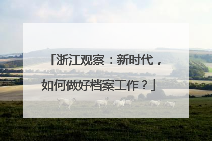 浙江观察：新时代，如何做好档案工作？