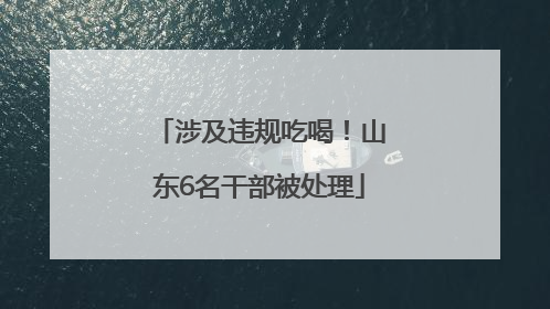 涉及违规吃喝！山东6名干部被处理