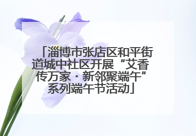 淄博市张店区和平街道城中社区开展“艾香传万家・新邻聚端午”系列端午节活动