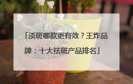 淡斑哪款更有效？王炸品牌：十大祛斑产品排名