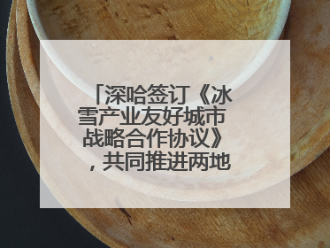 深哈签订《冰雪产业友好城市战略合作协议》，共同推进两地冰雪体育文化旅游高质量发展