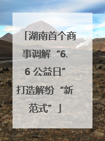 湖南首个商事调解“6.6 公益日”打造解纷“新范式”