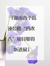 湖南首个高速公路“四改八”项目取得新进展