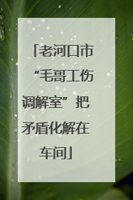 老河口市“毛哥工伤调解室”把矛盾化解在车间