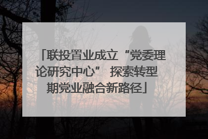联投置业成立“党委理论研究中心” 探索转型期党业融合新路径