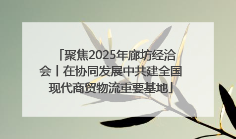 聚焦2025年廊坊经洽会丨在协同发展中共建全国现代商贸物流重要基地
