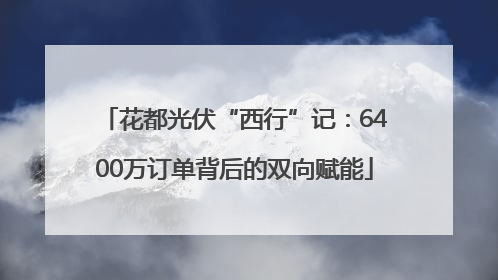 花都光伏“西行”记：6400万订单背后的双向赋能