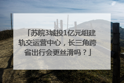 苏皖3城投1亿元组建轨交运营中心，长三角跨省出行会更丝滑吗？