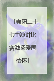 襄阳二十七中演讲比赛激扬爱国情怀