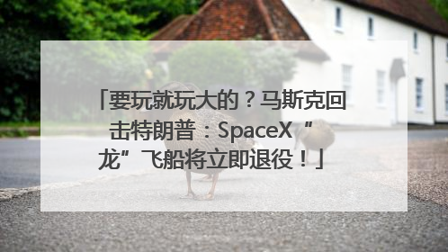 要玩就玩大的？马斯克回击特朗普：SpaceX“龙”飞船将立即退役！