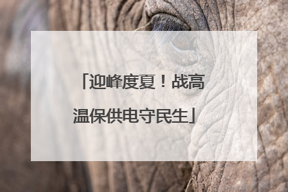 迎峰度夏！战高温保供电守民生