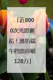 近8000次光影邂逅！潍坊端午档票房破128万