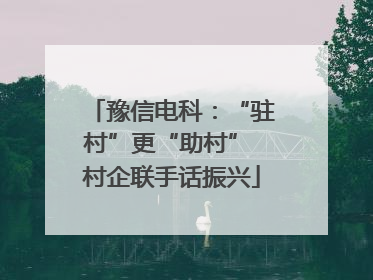 豫信电科：“驻村”更“助村” 村企联手话振兴