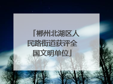 郴州北湖区人民路街道获评全国文明单位
