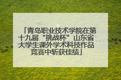 青岛职业技术学院在第十九届“挑战杯”山东省大学生课外学术科技作品竞赛中斩获佳绩