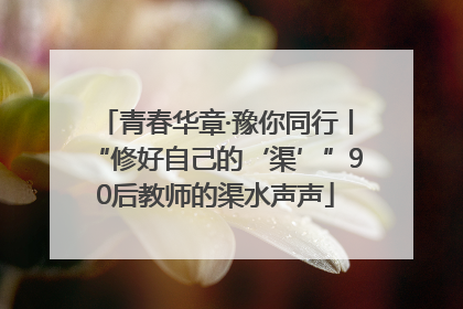 青春华章·豫你同行丨“修好自己的‘渠’”90后教师的渠水声声