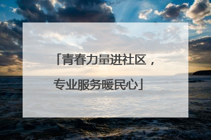 青春力量进社区，专业服务暖民心