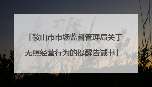 鞍山市市场监督管理局关于无照经营行为的提醒告诫书
