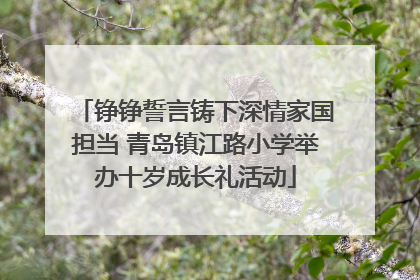 铮铮誓言铸下深情家国担当 青岛镇江路小学举办十岁成长礼活动
