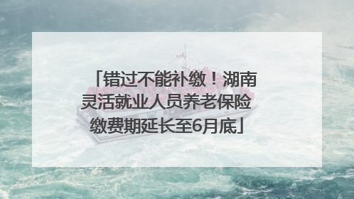 错过不能补缴！湖南灵活就业人员养老保险缴费期延长至6月底