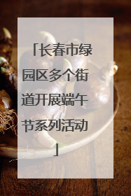 长春市绿园区多个街道开展端午节系列活动
