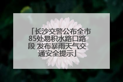 长沙交警公布全市85处易积水路口路段 发布暴雨天气交通安全提示