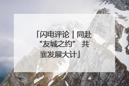 闪电评论｜同赴“友城之约” 共襄发展大计