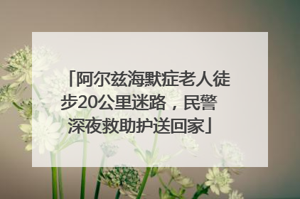 阿尔兹海默症老人徒步20公里迷路，民警深夜救助护送回家